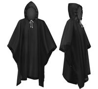 flintronic Poncho, EVA Poncho Impermeabile Riutilizzabile, Impermeabile Portatile con Cappuccio per Adulto, Poncho Antipioggia per Uomo e Donna, per Campeggio, Escursionismo