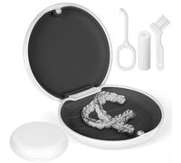 flintronic Porta Apparecchio Denti, Contenitore per Protesi Dentarie, Resistente e Facile da Pulire, per Aligner(Bianco)