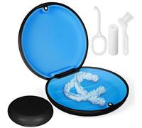 flintronic Porta Apparecchio Denti, Contenitore per Protesi Dentarie, Resistente e Facile da Pulire, per Aligner(Nero)