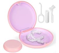 flintronic Porta Apparecchio Denti, Contenitore per Protesi Dentarie, Resistente e Facile da Pulire, per Aligner(Rosa)