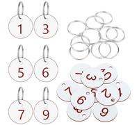 Flintronic Portachiavi Numerati, Targhette Numerate in Plastica, 10 Pezzi