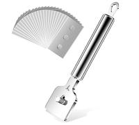 flintronic Raschietto Vetroceramica, 1 PCS Acciaio inossidabile Raschietto + 24 Lame in Metallo, Raschietto Forno per Vetro per Cucina e casa, Colla, Colore, Decalcomanie, Piano Cottura e Forno