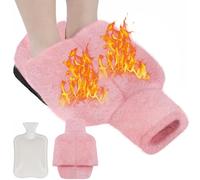 Flintronic Scaldapiedi Borsa Acqua Calda, Scaldapiedi Riscaldati Non Elettrici, 2L Scalda Piedi con Borsa dell'Acqua Calda, Lavabile e Rimovibile Scaldapiedi per Donne e Uomini, 36 * 30cm (Rosa)