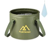 Flintronic Secchio per Acqua Pieghevole, 10L Secchio Pieghevole per Campeggio, Secchi Leggeri Portatili per Esterno per Viaggiare Pesca Escursionismo Nautica