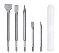 flintronic Set di 5 scalpelli SDS Plus, 2scalpello a punta e 3 piatti, grande strumento di perforazione per calcestruzzo e piastrelle