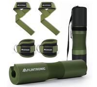 flintronic Set di Cuscinetti per Bilanciere, Cuscinetto Hip Thrust Squat Pad, con 2 Cavigliere Cavi Palestra e Straps Palestra, Collo e Spalle Supporto Pad, per Bilancieri Olimpici e Standard