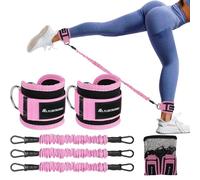 flintronic Set di Fasce di Resistenza con Cinghie per Caviglia, Elastici Fitness Set, 3 Resistance Band, Bande Elastici Fitness, Attrezzatura per Allenamento Glutei per Fitness a Casa Yoga Pilates