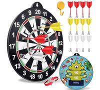 flintronic Set di freccette magnetiche a doppia faccia per bambini, grandi dimensioni, con 12 freccette, giochi per feste per interni ed esterni, regali per bambini dai 3 ai 12 anni, motivo: mostro