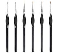 flintronic Set di Pennelli per Dipingere, 6 Pezzi Pennello Fine Pittura Penne a Punta Liscia, per Acrilica, Ad Olio, a Guazzo