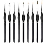 flintronic Set di Pennelli per Dipingere, 9 Pezzi Pennello Fine Pittura Penne a Punta Liscia, per Acrilica, Ad Olio, a Guazzo