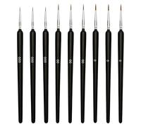 flintronic Set di Pennelli per Dipingere, 9 Pezzi Pennello Fine Pittura Penne a Punta Liscia, per Acrilica, Ad Olio, a Guazzo