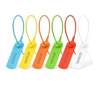 Flintronic Sigillo in plastica, 120 Pezzi Sigilli di Sicurezza a Strozzo in Plastica, Economico, Regolabile con un'applicazione Veloce e Sicura per Etichette, Vestiti, Bagagli, Prodotti-Forma Cerchio