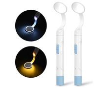 Flintronic Specchietti Orali Dentali, 2 Pezzi Specchio Dentale con Luce LED Luminosa, 2 Modalità Luce LED, per Dentista di Ispezione dei Denti, Cura Orale Della Bocca, la Cura Denti- Blu