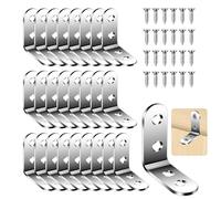 Flintronic Staffe Angolari, 26 Pezzi 40 x 40 mm Squadrette Angolari, Acciaio Inox Staffe Angolari per a L, con 104 Pezzi di viti, Connettore per Riparare Mobili, Scaffali, Sedie in Legno, Tavoli