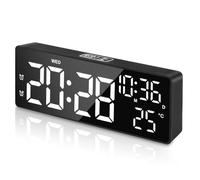 flintronic Sveglia Digitale da Comodino, Sveglia da Comodino, con Temperatura, Svegli Digitale da Comodin con Snooze, Suoni e Luminosità Regolabile, USB e Alimentato a Batteria
