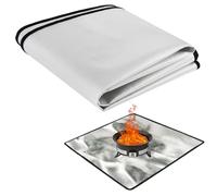Flintronic Tappetino per Braciere, Riutilizzabile Fire Pit Mat, Ignifugo Outdoor Grill Mat, Outdoor Braciere portatile, per Terrazza e Campeggio, Protezione per Tappetino Sotto la Griglia(100*100CM)