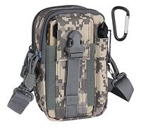 flintronic Tattico Marsupi, 1000D Nylo Marsupio Sportivo, Cintura Molle Marsupio Tattico, Tattica Militare Borsello per Campeggio Piccolo Strumento All'aperto Mobile Telefono(Con Moschettone)