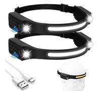 flintronic Torcia Frontale LED Ricaricabile, Lampada Frontale LED Ricaricabili, Lampada Frontale Campeggio, IPX4 Impermeabile Torcia a Fascio Luce Frontale per Pesca Escursionismo Arrampicata