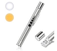flintronic Torcia Penna LED, 1pz(Grigio | Penlight LED Diagnostica Professionale Clinica, Lampada Oftalmica Con Scala Pupillare E Clip Tasca, Medici E Infermieri