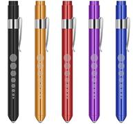 Flintronic Torcia Penna LED, 5pz（Nero + Blu + Oro + Viola + Rosso）