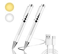 flintronic Torcia Penna LED, LED Lampada Diagnostica, 2pz(Bianco | Penlight Clinica Scrivibile, Oftalmico Pupilla Check Pen Light Con Il Calibro Della Pupilla Per Doctor Nurse Con Clip Tasca