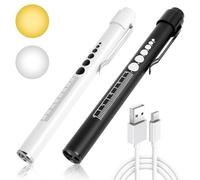 flintronic Torcia Penna LED, LED Penlight Lampada Diagnostica, Professionale Clinical Pen Esame, Oftalmico Pupilla Check Pen Light con il calibro della pupilla per Doctor Nurse con Clip da Tasca