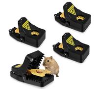 Flintronic Trappola per Topi, 4 Pezzi Trappola Ratti Riutilizzabile, Trappola per Topi per Interni ed Esterni, Trappola Ratti da Esterno, Cucina, Magazzino, Giardino