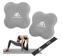 Flintronic Yoga Ginocchiere, 2 Pezzi Yoga Ginocchia con Banda Elastica, Ginocchiere Pad 20 * 20cm, Tappetino per L'equilibrio Antiscivolo