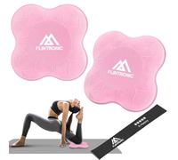 Flintronic Yoga Ginocchiere, 2 Pezzi Yoga Ginocchia con Banda Elastica, Ginocchiere Pad 20 * 20cm, Tappetino per L'equilibrio Antiscivolo