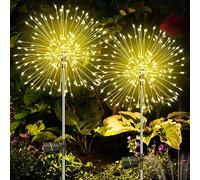 Flintronnic Luci Solari Esterno, 2 Pezzi 150 LED Firefly, IP65 Impermeabili Lampade Solari, Decorazioni Del Percorso Giardino
