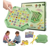 Flip And Match Memory Game,Flip Match Board Game,Memory Chess Over Card Board, Animal & Fruit Themed Matching Chessboard, Educational Toy For Kid And Family Party Gathering(A)