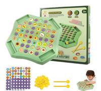 flip and match memory game,Flip Match Board Game,Memory Chess Over Card Board, Animal & Fruit Themed Matching Chessboard, Educational Toy for Kid and Family Party Gathering(B)