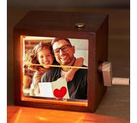 Flip Box Personalizzato, Album Fotografico Personalizzato a Manovella con Regali Leggeri, Regalo di Compleanno del Matrimonio per Anni Decorativo per la Casa (Foto) Beech yellow 16 lights