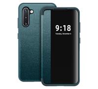Flip Case for Samsung Galaxy Note 10 Case S-View Window, Translucent Clear View Folio 360 Gradi Protective Slim Phone Cases, PU & TPU Flip Cover for Samsung Galaxy Note 10 5G (Verde)