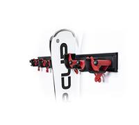Flip Clip Regular5 K | Supporto universale | Supporto da sci | Supporto da snowboard | Supporto per attrezzi | In acciaio, alluminio e plastica rinforzata in fibra di vetro (Rosso)