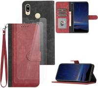Flip Custodia in Pelle PU Premium per Huawei P20 Lite+(2 Pezzi Vetro Temperato).