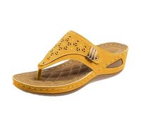 Flip Flop Donna Sandali Comode Ciabatte Pelle Cuoio Supporto Arco Plantare Flip Flop Doccia Aperte Infradito Con Zeppa Leggero Ciabatte Estive Pantofole All’aperto Antiscivolo Sandali Mare Slippers