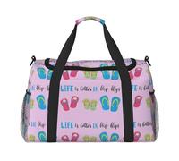 Flip Flops Calligrafia Scarpe da spiaggia Stampa Ampio Spazio Viaggio Duffle Bags Grande Capacità Borsa da viaggio a mano per Aereo Weekend