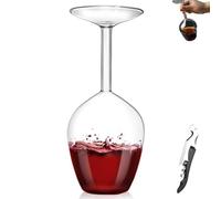 Flip Glass - 14 Fl Oz Upside Down Wine Glass with Long Stem, Unique Inverted Design, Fun Gift for Valentine's Day, Birthdays & Anniversaries (1pc)