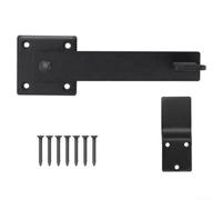 Flip Latch - Serratura in acciaio resistente, 14 cm, colore: nero | Ferro di alta qualità, resistente alla corrosione, solido per rivetti, piastra di montaggio stabile, standard del settore