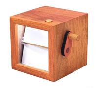 Flip Photo Box con animazione a manovella visualizzazione sequenziale di immagini, supporta 8 o 16 foto personali, luce LED integrata con commutazione modalità (legno arancione, 8 pezzi)