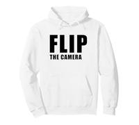 Flip The Camera - Funny Trending Meme Minimal Text Felpa con Cappuccio