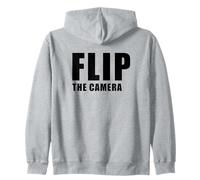 Flip The Camera - Funny Trending Meme Minimal Text Felpa con Cappuccio