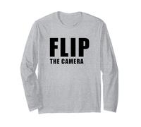 Flip The Camera - Funny Trending Meme Minimal Text Maglia a Manica