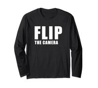 Flip The Camera - Funny Trending Meme Minimal Text Maglia a Manica
