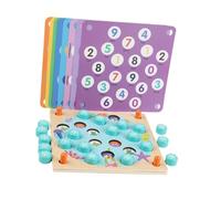 Flip Win - Gioco di memoria da viaggio, in legno, motivo cartone animato, scacchiera per bambini e adulti, set creativo di scacchi flip per la notte in famiglia