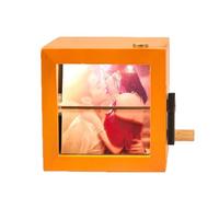 Flipbook a manovella, cornice rotante per foto, album fotografico con luce LED, può contenere più foto, spostarsi facilmente tra le stanze, 8 cm, per decorare la casa
