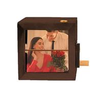 Flipbook a manovella, cornice rotante per foto, album fotografico con luce LED, può contenere più foto, spostarsi facilmente tra le stanze, 8 cm, per decorare la casa