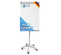 Flipchart - supporto di presentazione con basamento a stella a rotelle bloccabili - superficie scrivibile, cancellabile, magnetico,supporto per il cambio rapido (Piranha PRO)