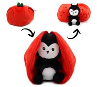 FLIPETZ Les Déglingos Doudou Comet la Coccinnelle/Pomodoro - Coccinella copricopricopricopricopricopricopriviso reversibile - Peluche morbido per neonati - Idee regalo per la nascita